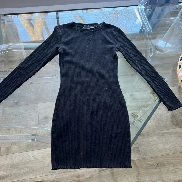Black Ribbed Dress - Picture 1 of 3